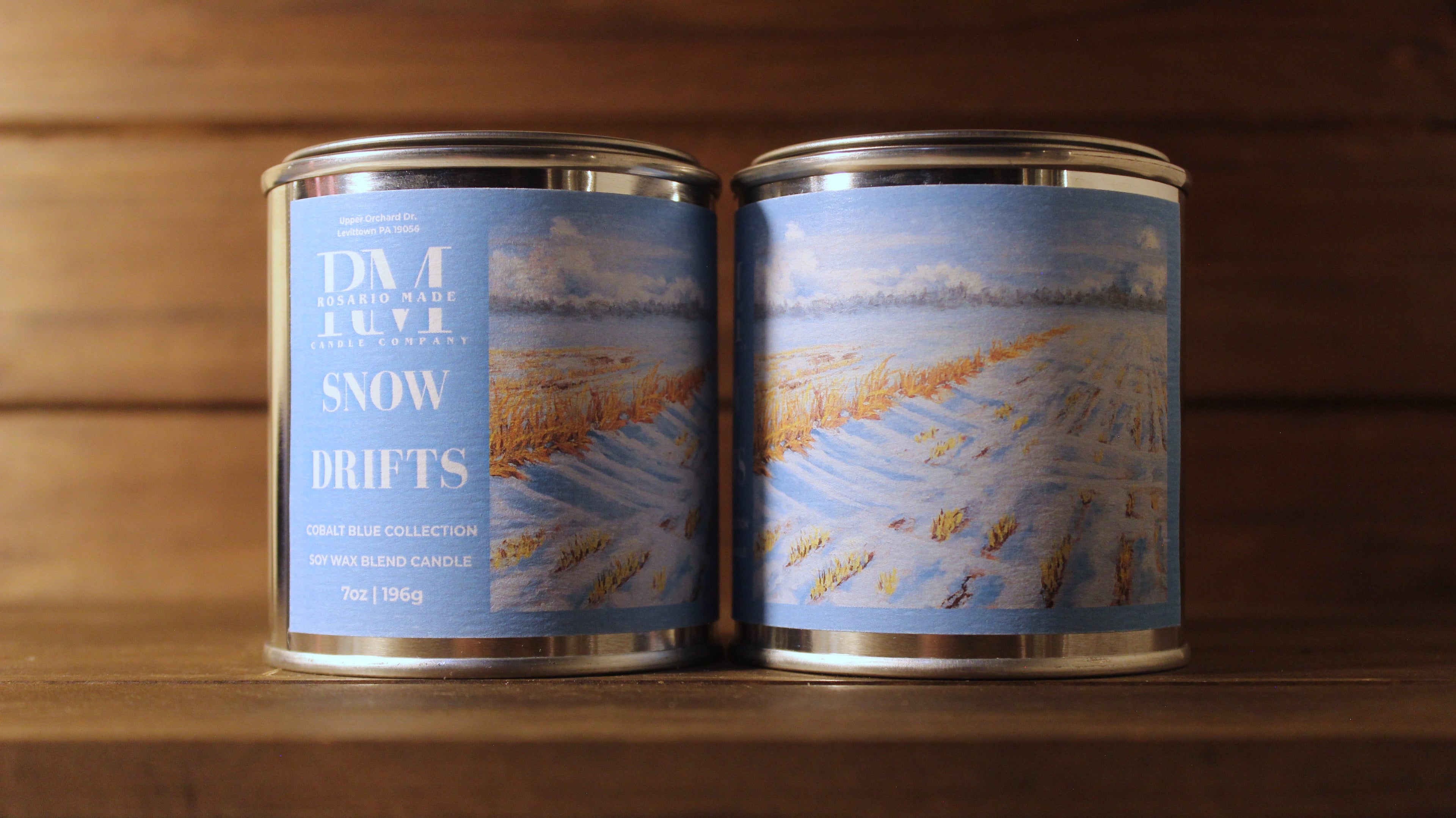 Eucalyptus and Juniper scented candle in a rustic metal tin